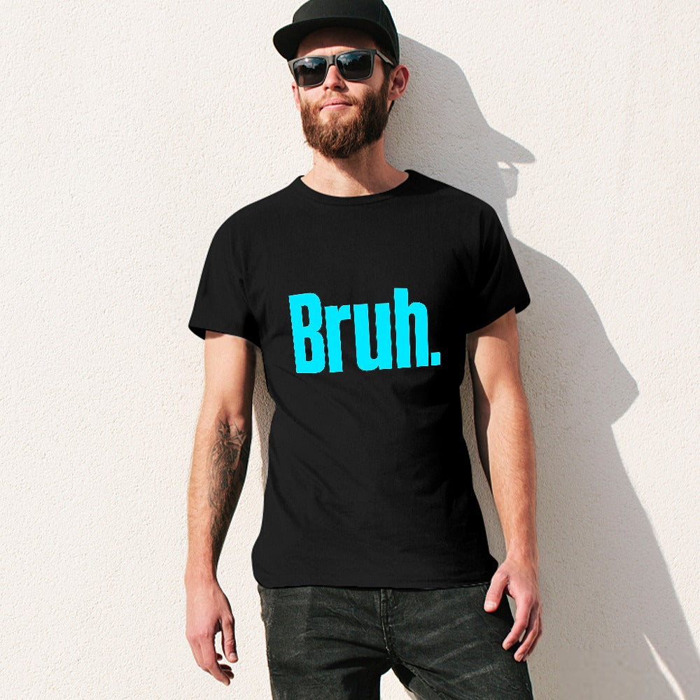 men's t-shirt 100% cotton bruh graphic t-shirt for casual wear, breathable comfort, vibrant print, ideal for gym, lounging, or outings, perfect for fashion-forward individuals