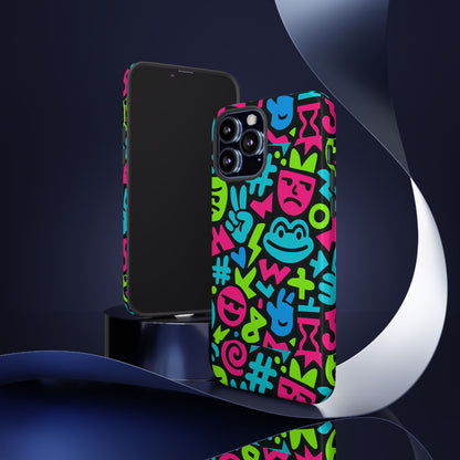 Vibrant Emoji Pattern Protective Phone Case Colourful 3D Design Stylish Protection for Unisex Smartphones Compatible with iPhone 13, 14, 15 & 16 – all models including Pro, Pro Max & Plus