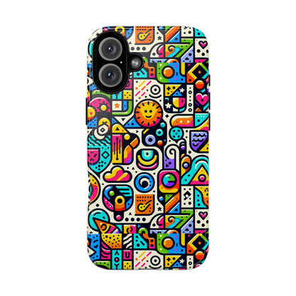 Pattern Image 9 Vibrant Shockproof Phone Case for Anime and Comic Fans with Bold Geometric Design, Durable Finish, and Impact Protection Compatibility with iPhone 13, 14, 15 & 16 – all models including Pro, Pro Max & Plus