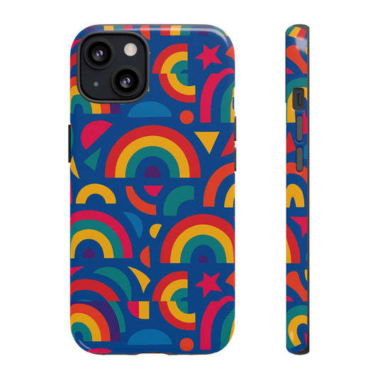 Vibrant 3D Geometric Phone Case in Multicolour Design for Stylish Protection Compatible with iPhone 13, 14, 15 & 16 – all models including Pro, Pro Max & Plus