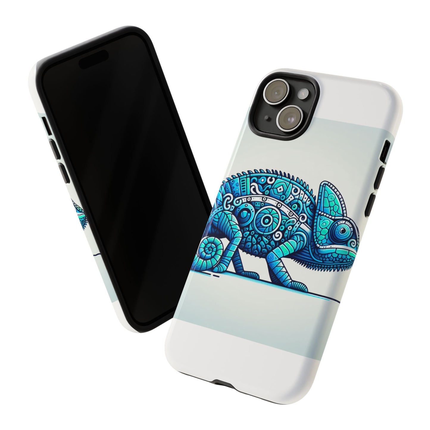 vibrant 3d chameleon print glossy phone case for eye-catching protection compatible with iphone 13, 14, 15 & 16 – all models including pro, pro max & plus