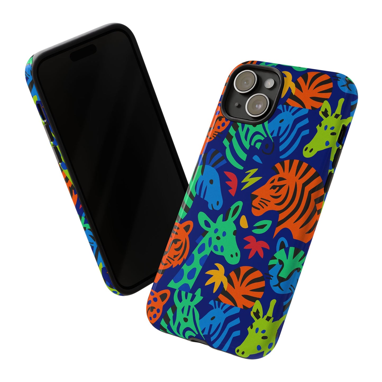 vibrant animal print 3d wrap protective phone case stylish accessory for men and women compatible with iphone 13, 14, 15 & 16 – all models including pro, pro max & plus