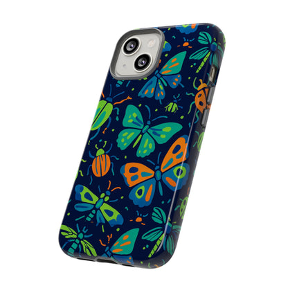 Vibrant Insect Pattern Protective Phone Case for Stylish Protection – Multicolour 3D Design Compatible with iPhone 13, 14, 15 & 16 – all models including Pro, Pro Max & Plus