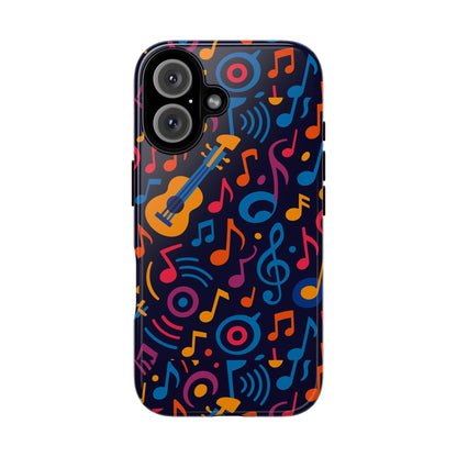 Vibrant 3D Music Design Protective Phone Case for Music Lovers Stylish Accessory Compatible with iPhone 13, 14, 15 & 16 – all models including Pro, Pro Max & Plus