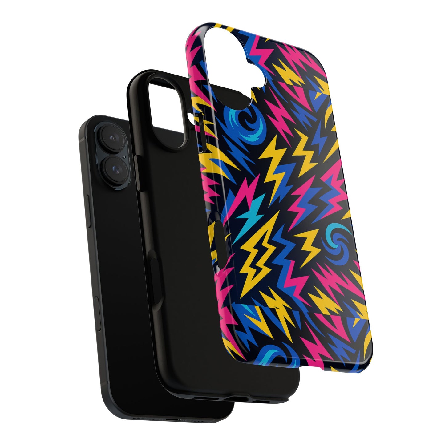 vibrant lightning bolt protective phone case with 3d wrap design for trendy aesthetic accessories compatible with iphone 13, 14, 15 & 16 – all models including pro, pro max & plus