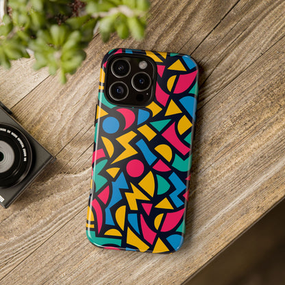 Vibrant Retro Aesthetic Phone Case – Stylish Protection in Multicolour Design – Compatible with iPhone 13, 14, 15 & 16 – All Models Including Pro, Pro Max & Plus