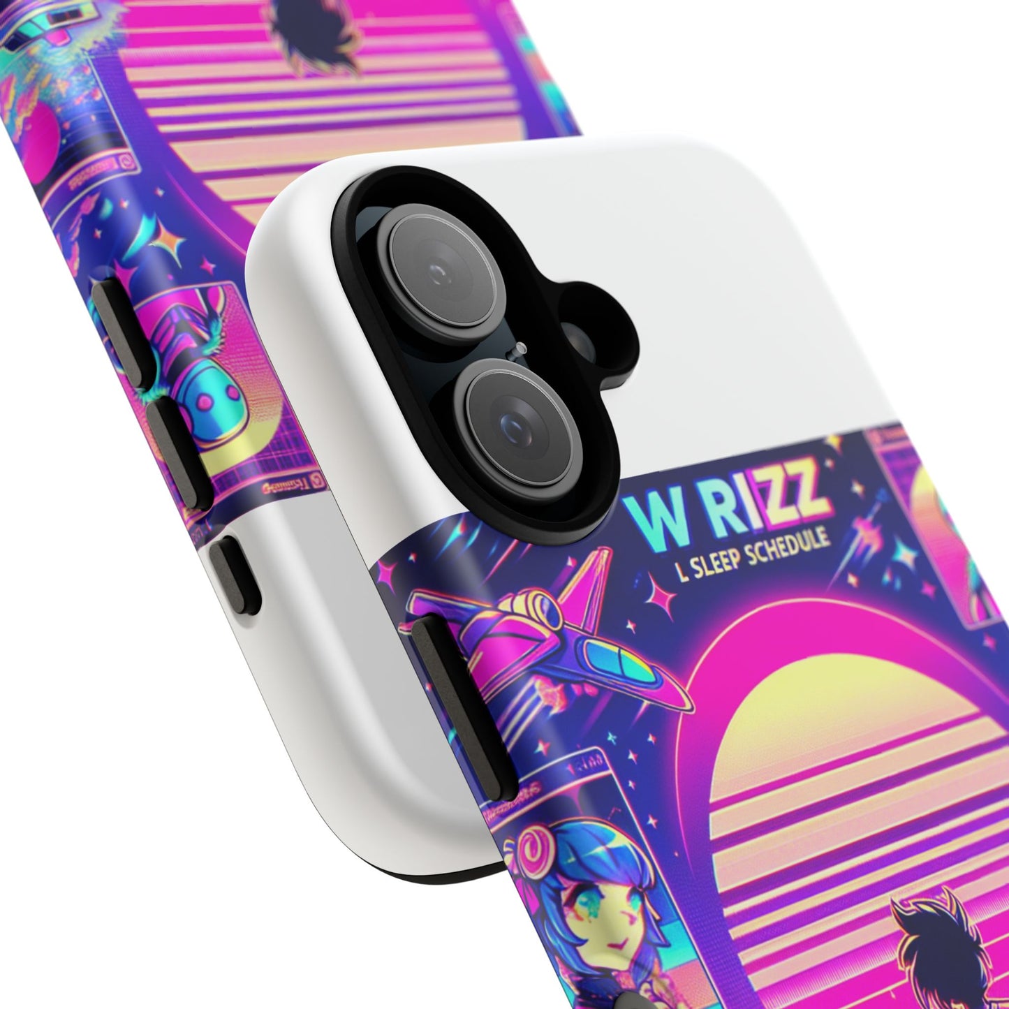 w rizz l sleep schedule protective phone case for anime lovers