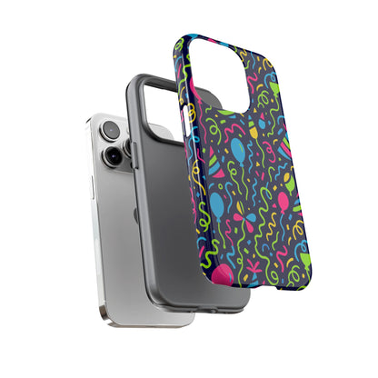 Vibrant 3D Wrap Protective Phone Case with Multicolour Party Design for Playful Smartphone Accessories Compatible with iPhone 13, 14, 15 & 16 – all models including Pro, Pro Max & Plus