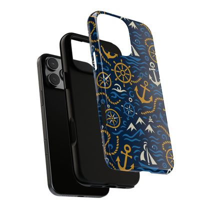 Vibrant Nautical Blue Phone Case with 3D Anchor Design for Stylish Protection Compatible with iPhone 13, 14, 15 & 16 – all models including Pro, Pro Max & Plus
