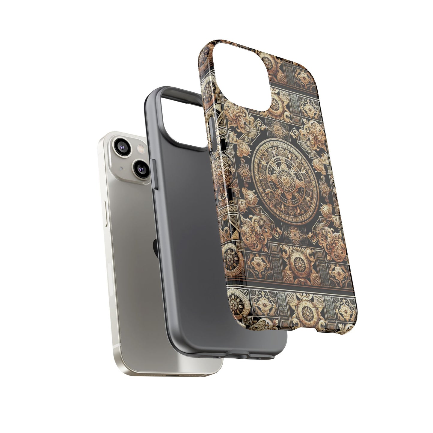 pattern image 8 vibrant shockproof phone case for anime and comic fans with ornate baroque design compatible with iphone 13, 14, 15 & 16 – all models including pro, pro max & plus
