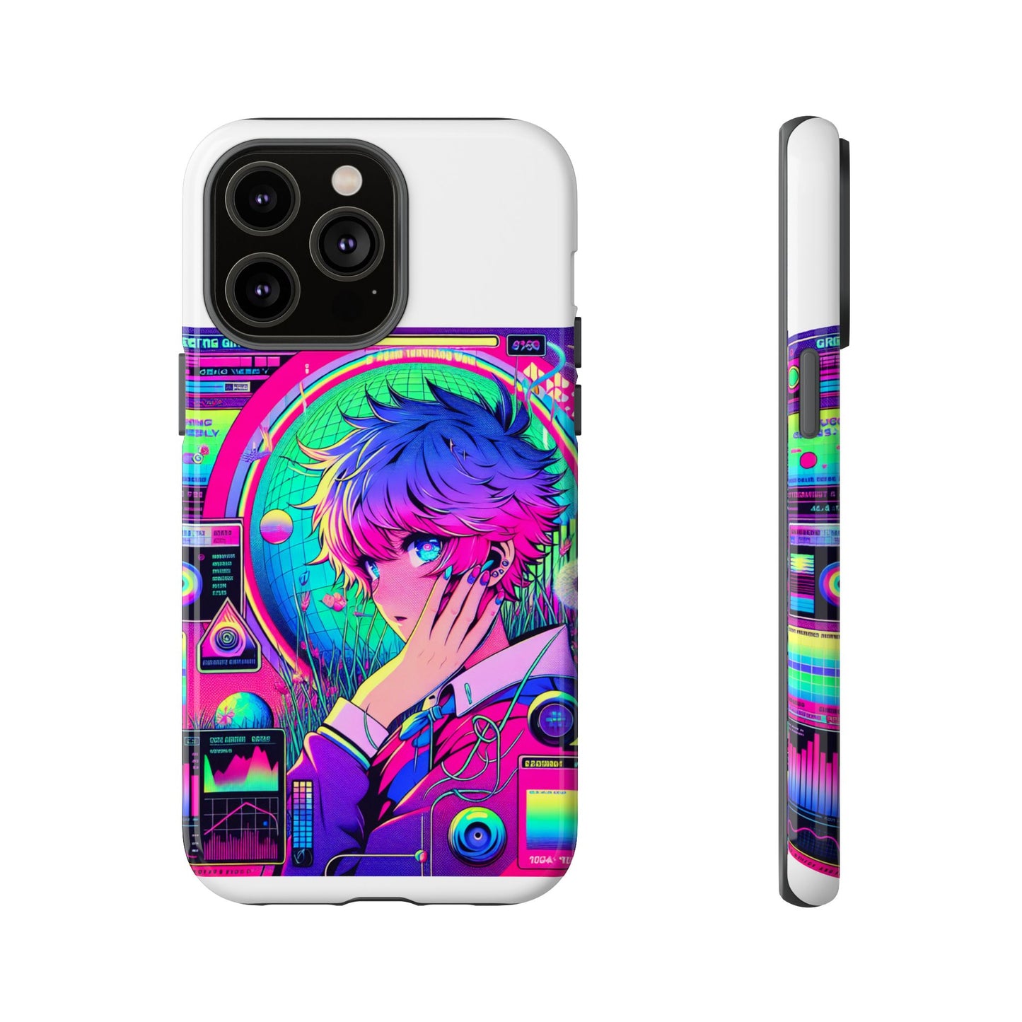 touching grass weekly vibrant protective phone case for smartphones, retro anime design, shock absorbent tpu, uv protected, unique gift for tech enthusiasts