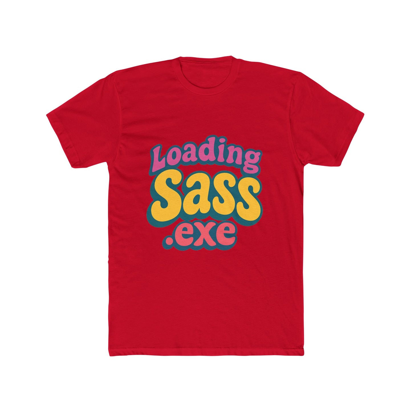 loading sass .exe meme multicolor 1 unisex t-shirt – funny graphic tee for all genders, trendy viral print, comfortable cotton casual wear