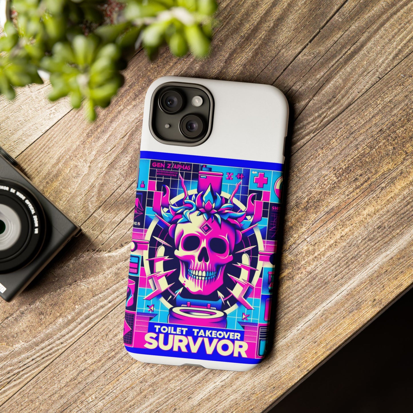 toilet takeover survivor 3d wrap protective phone case for anime and comic fans, shock absorbing tpu silicone, uv protected, stylish design, gift for birthdays and holidays