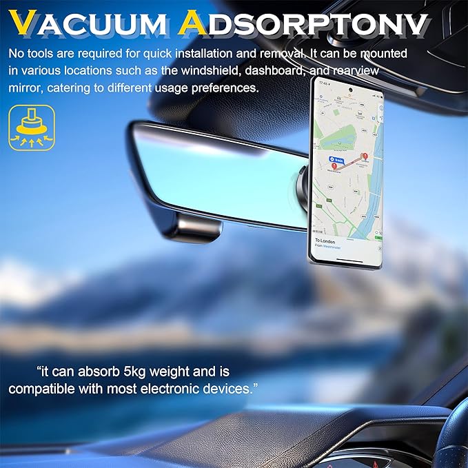 for iphone samsung xiaomi magnetic car mount vacuum phone holder 360 ° rotatable