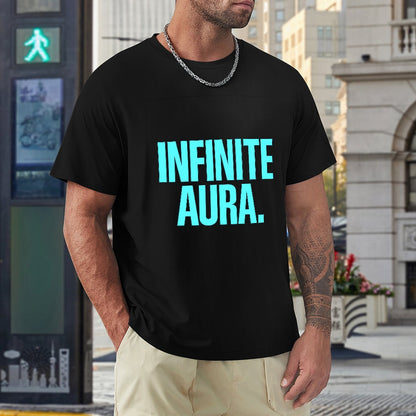 Men's T-Shirt 100% Cotton Infinite Aura Graphic Tee for Casual Wear, Soft Breathable Fabric, Comfortable Fit, Stylish Design for Men, Ideal for Fitness and Leisure Activities
