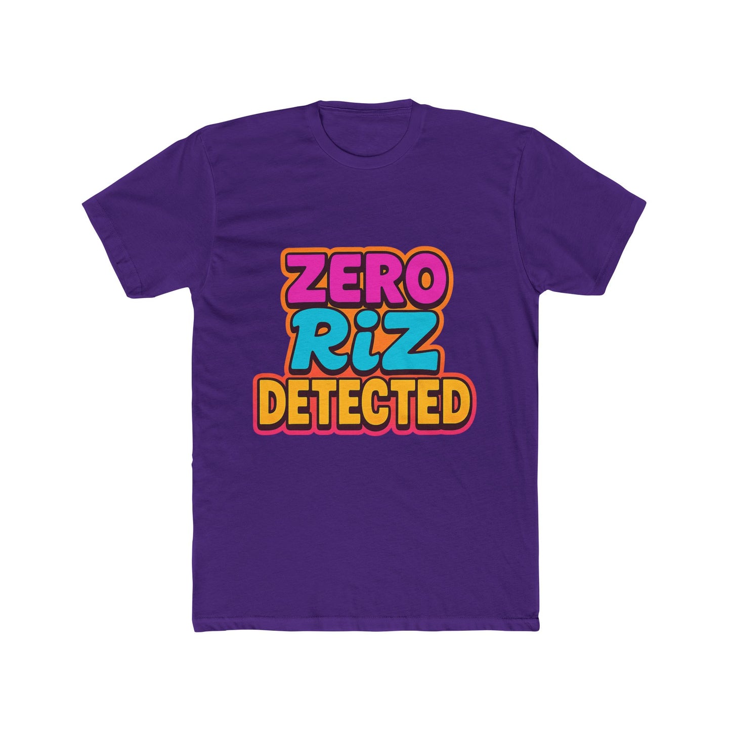 zero riz detected meme unisex t-shirt - multicolor graphic tee, funny internet slang t-shirt, trendy casual wear