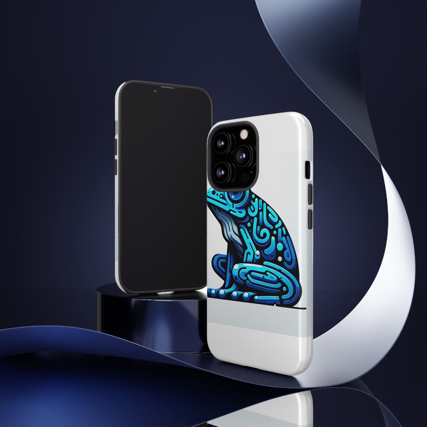 vibrant blue frog 3d wrap phone case for unique accessories retro style compatible with iphone 13, 14, 15 & 16 – all models including pro, pro max & plus