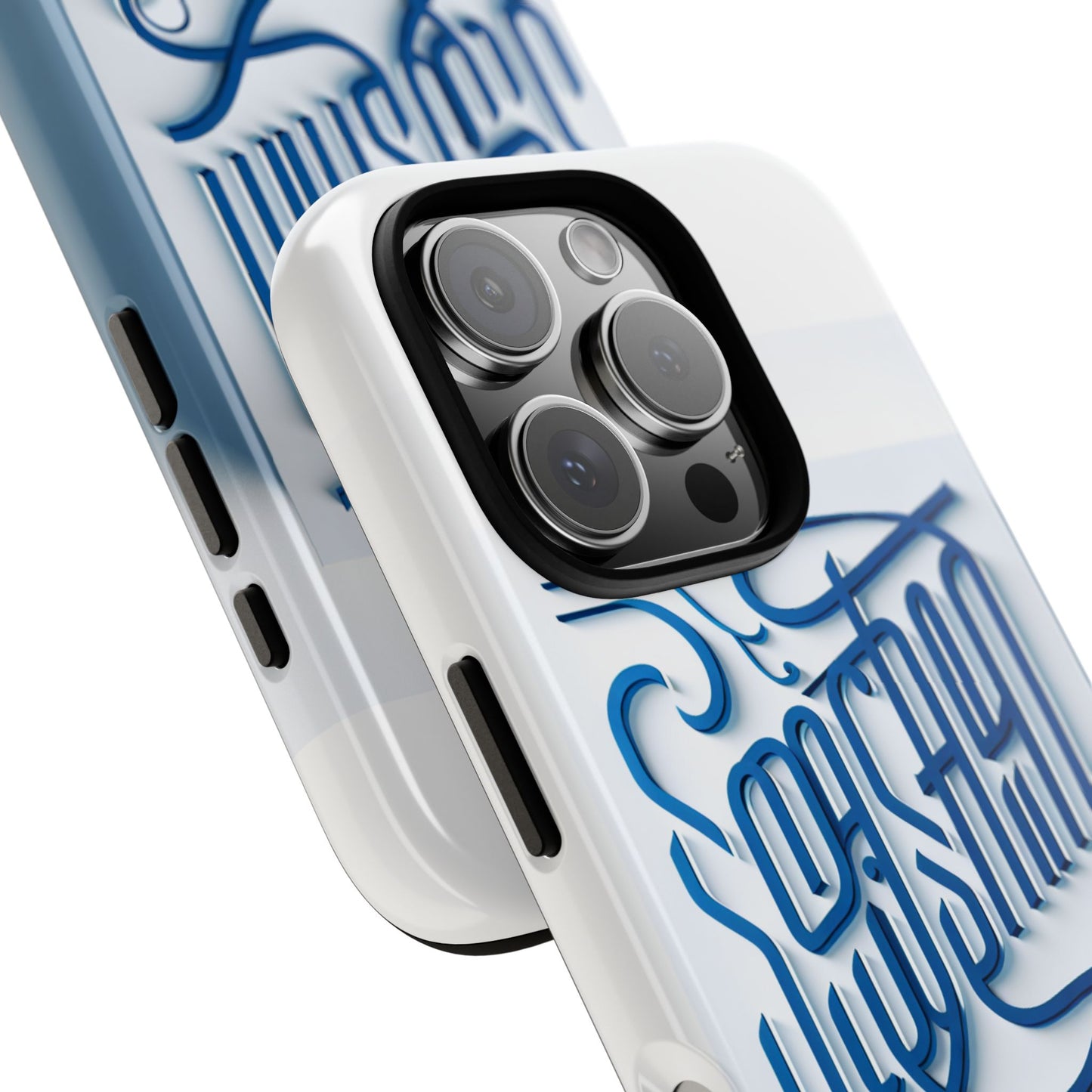 vibrant blue 3d alphabet phone case for stylish protection and unique expression compatible with iphone 13, 14, 15 & 16 – all models including pro, pro max & plus