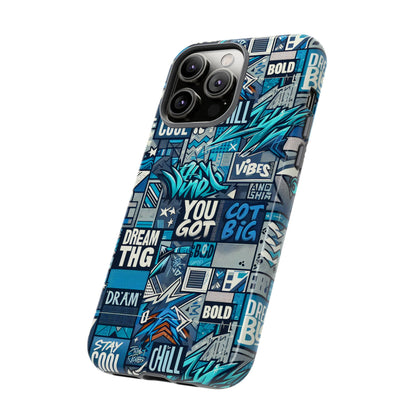 Vibrant 3D Wrap Protective Phone Case in Blue with Playful Graphic Design for Stylish Protection – Compatible with iPhone 13, 14, 15 & 16 – All Models Including Pro, Pro Max & Plus