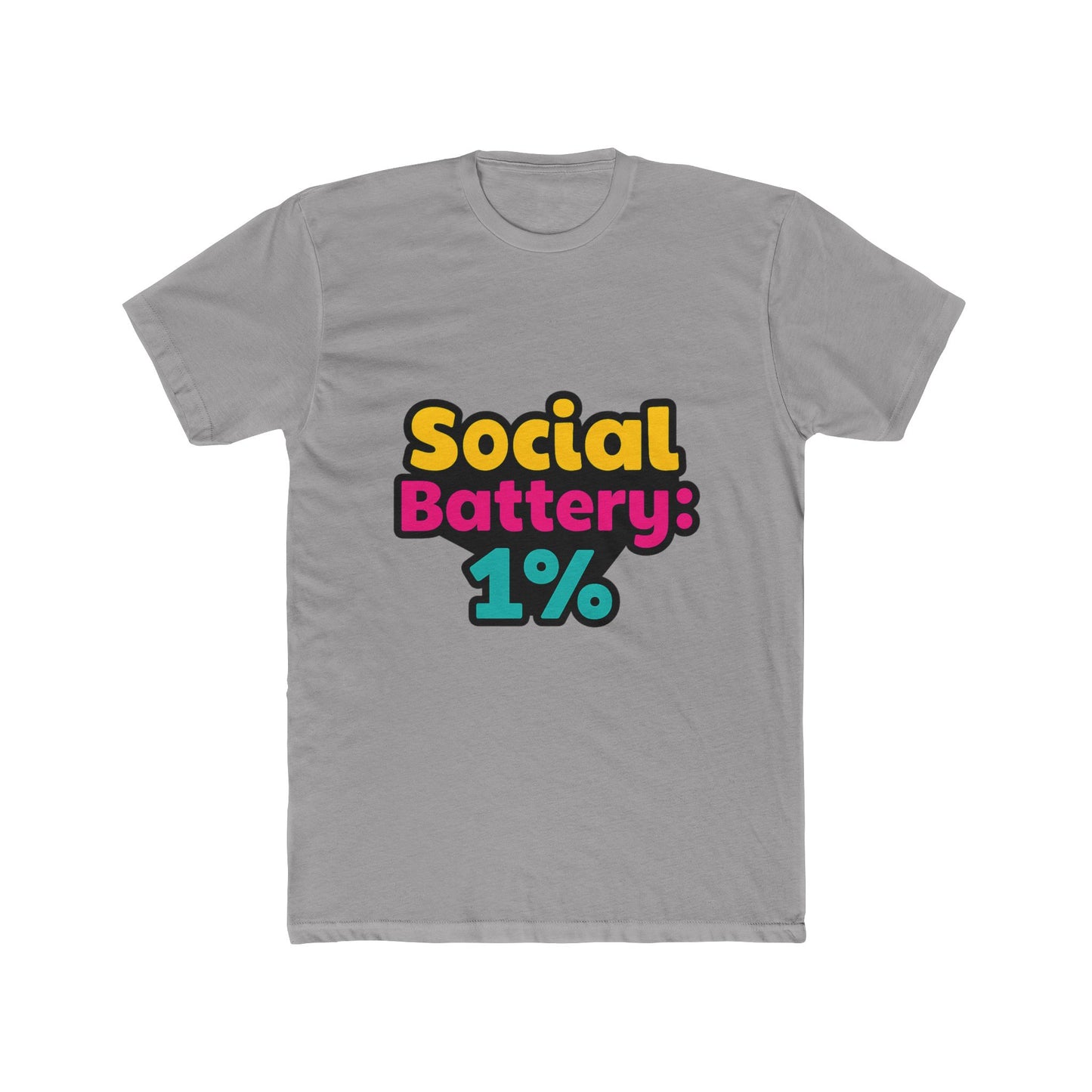 social battery 1% meme unisex t-shirt – multicolor graphic tee, funny casual tee for men and women, humorous t-shirt for everyday wear, sizes s-xxl