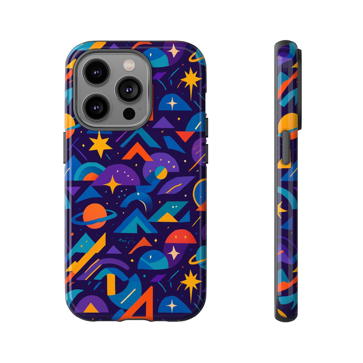 vibrant geometric 3d wrap protective phone case for unique accessories lovers compatible with iphone 13, 14, 15 & 16 – all models including pro, pro max & plus