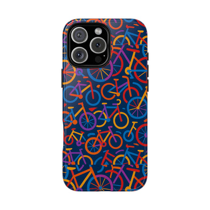 Multicolour 3D Bicycle Pattern Protective Phone Case Stylish Design for Creative Individuals Compatible with iPhone 13, 14, 15 & 16 – all models including Pro, Pro Max & Plus