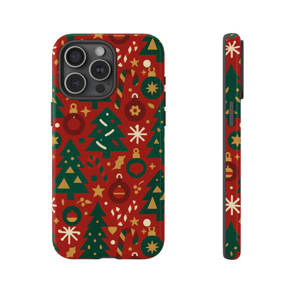 Festive Red Christmas Phone Case with 3D Wrap Design – Vibrant Protection for iPhone 13, 14, 15 & 16 – All Models Including Pro, Pro Max & Plus
