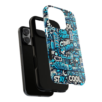 Vibrant 3D Wrap Protective Phone Case with Colourful Chill Vibes Design – Unique Style Accessory for Self-Expression Compatible with iPhone 13, 14, 15 & 16 – all models including Pro, Pro Max & Plus