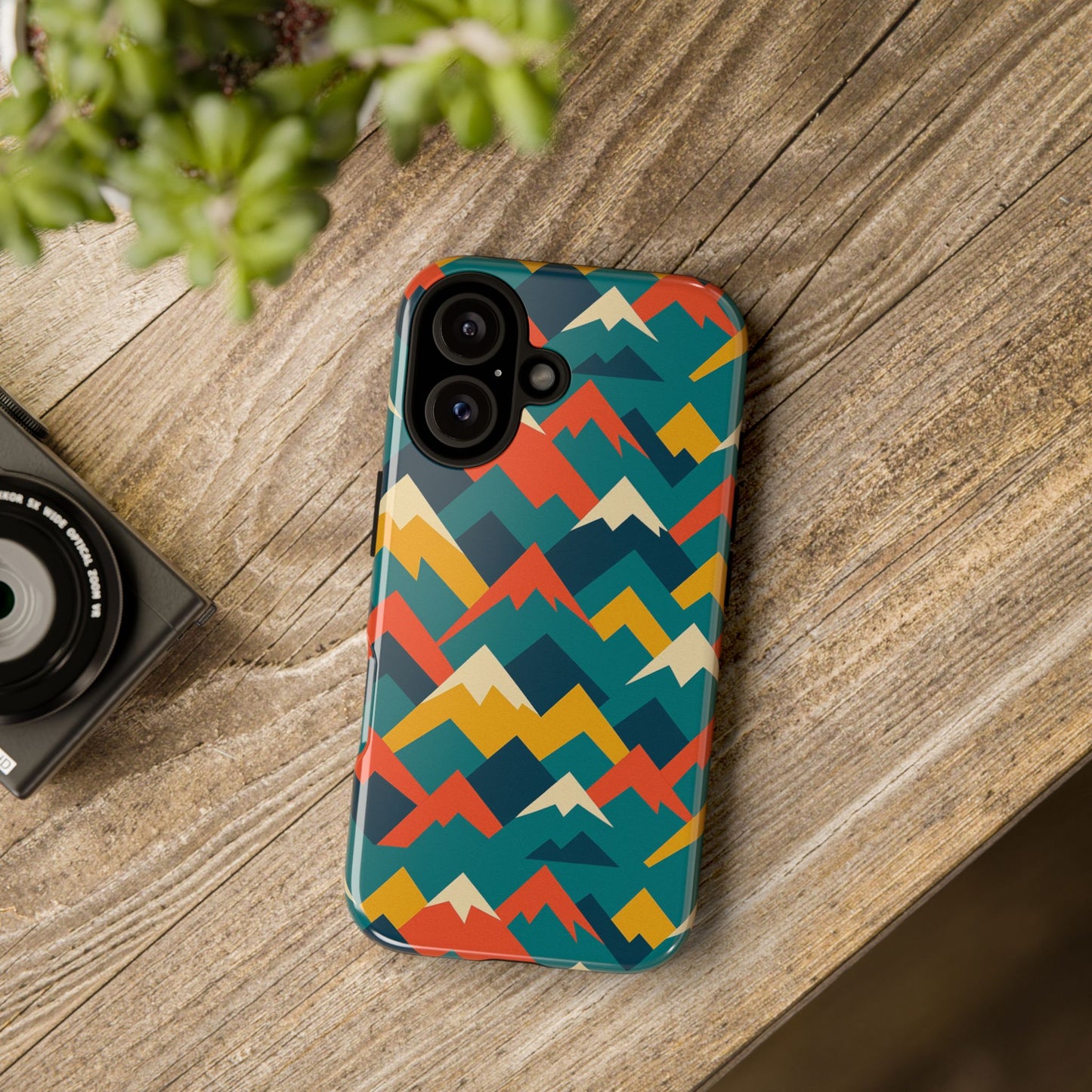 vibrant mountain pattern 3d wrap protective phone case stylish accessory for men and women compatible with iphone 13, 14, 15 & 16 – all models including pro, pro max & plus