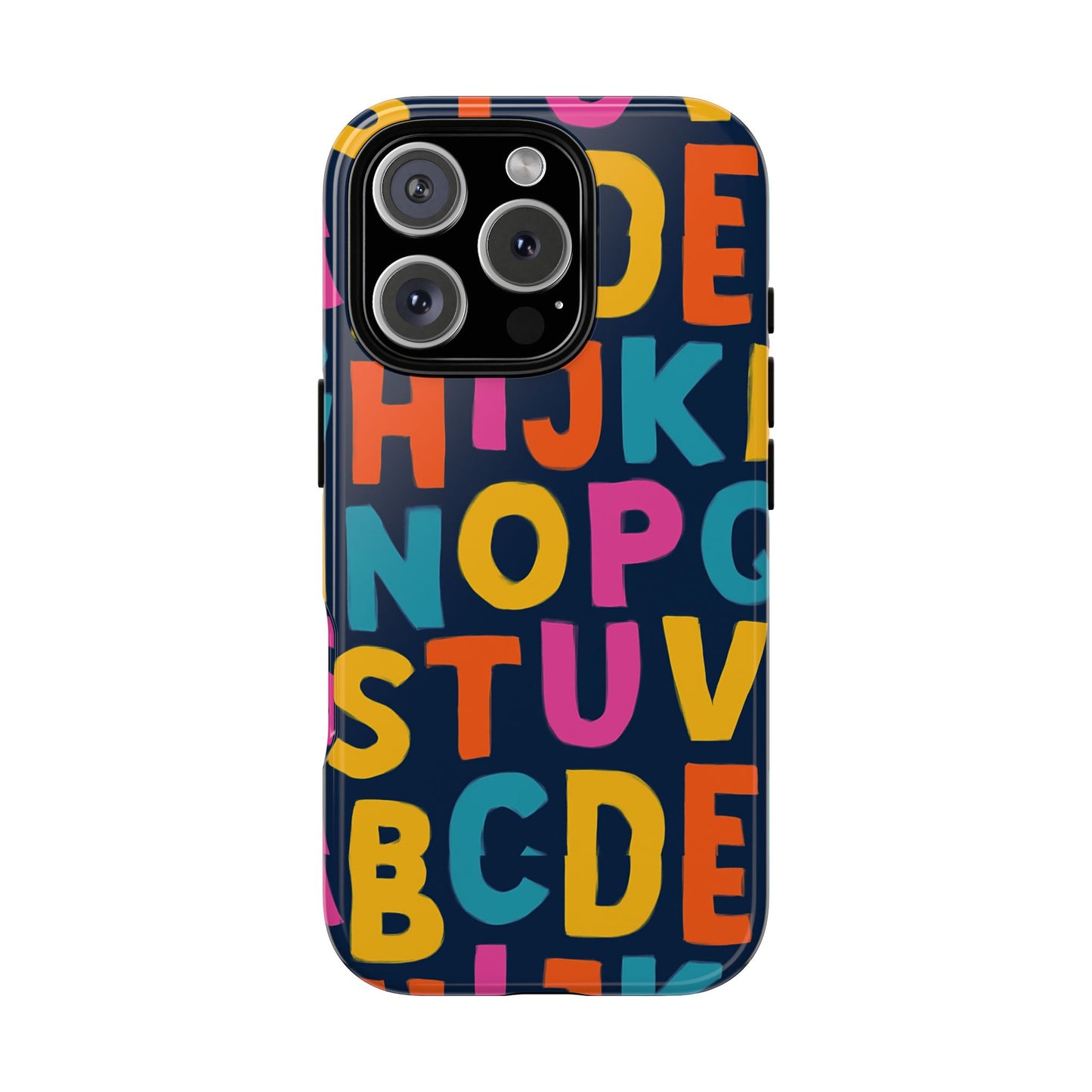 multicolour alphabet 3d wrap protective phone case for unique style and playful expression compatible with iphone 13, 14, 15 & 16 – all models including pro, pro max & plus