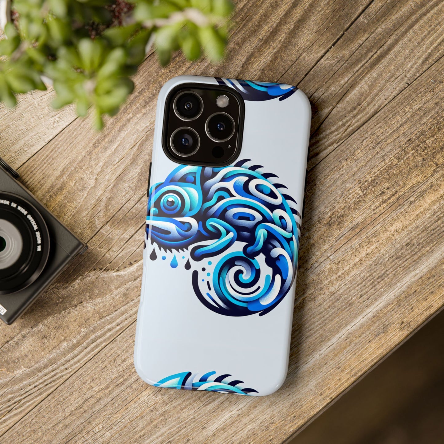 blue animal create 5 phone case with vibrant 3d wrap design, shock absorption, uv protection, for stylish and durable smartphone protection
