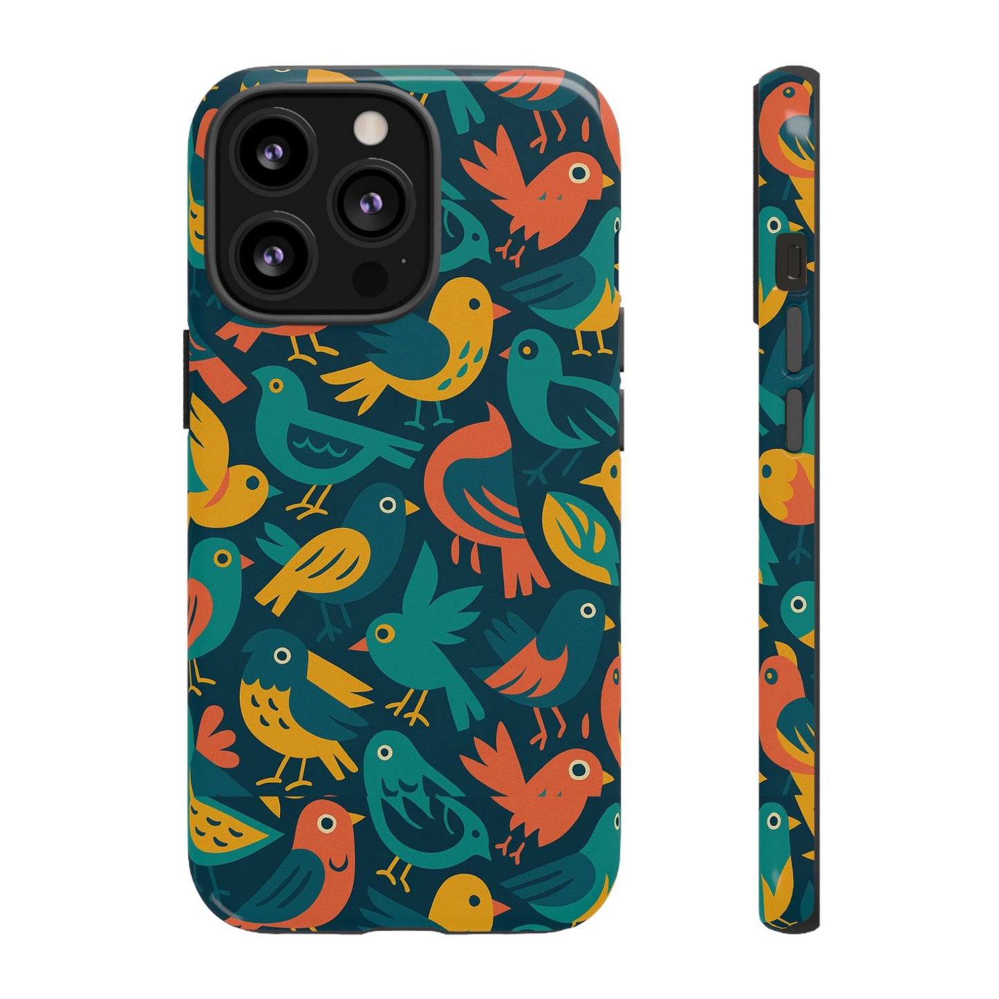 multicolour bird pattern 3d wrap protective phone case – vibrant accessory for self-expression compatible with iphone 13, 14, 15 & 16 – all models including pro, pro max & plus