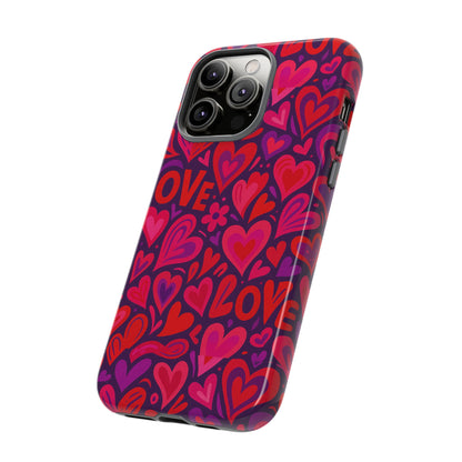 Multicolour 3D Heart Pattern Protective Phone Case for Smartphones – Vibrant Design for Stylish Protection, Compatible with iPhone 13, 14, 15 & 16 – all models including Pro, Pro Max & Plus