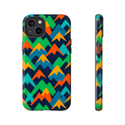 Vibrant Mountain Design Protective Phone Case with Colourful Abstract Pattern for Stylish Protection Compatible with iPhone 13, 14, 15 & 16 – All Models Including Pro, Pro Max & Plus
