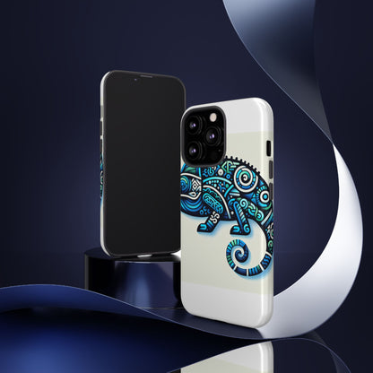 Vibrant 3D Chameleon Phone Case with Blue Design for Stylish Protection Compatible with iPhone 13, 14, 15 & 16 – All Models Including Pro, Pro Max & Plus