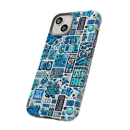 Blue Pattern Image 10 Phone Case for Men Women Shockproof Protective Cover with 3D Wrap Design and UV Protection
