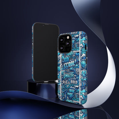 Vibrant Artistic 3D Wrap Phone Case in Blue for Trendsetters – Stylish Protection Compatible with iPhone 13, 14, 15 & 16 – All Models Including Pro, Pro Max & Plus