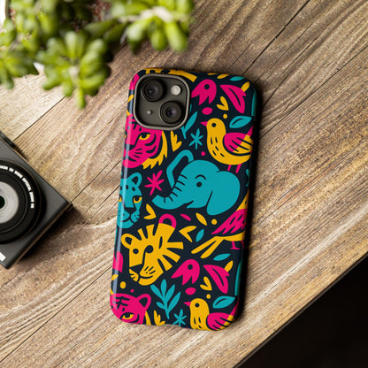 Vibrant 3D Animal Print Protective Phone Case Colourful Design for Stylish Protection Compatible with iPhone 13, 14, 15 & 16 – all models including Pro, Pro Max & Plus