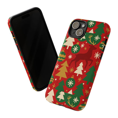 Vibrant Red Christmas Phone Case with Festive 3D Design for Stylish Protection Compatible with iPhone 13, 14, 15 & 16 – all models including Pro, Pro Max & Plus