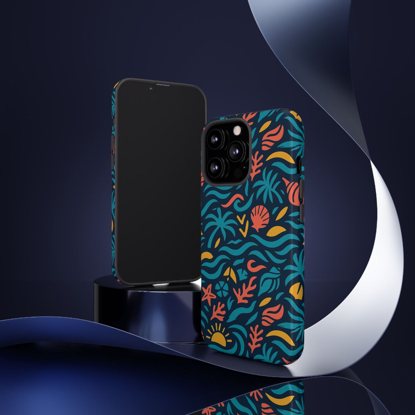 vibrant tropical pattern phone case with 3d design for stylish protection compatible with iphone 13, 14, 15 & 16 – all models including pro, pro max & plus
