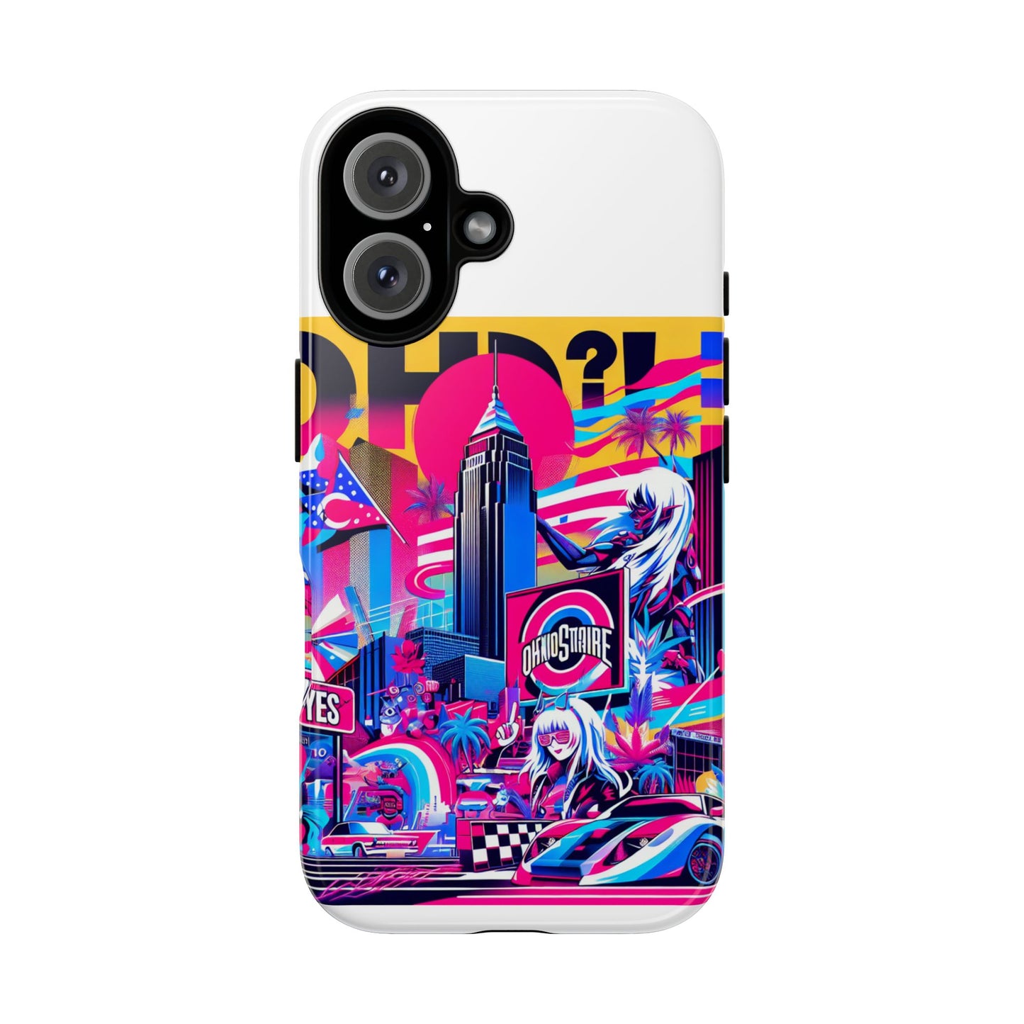 ohio more like oh-yes protective phone case for smartphones, 3d wrap design, uv protected, shock absorbing, ideal gift for anime and comic lovers
