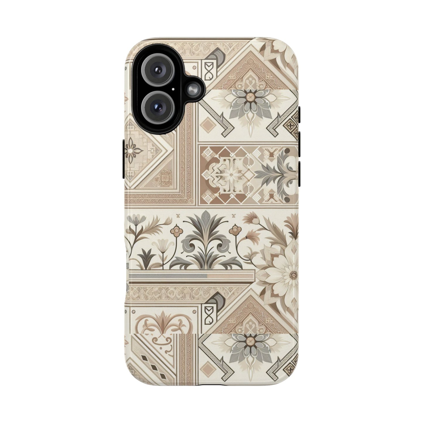 pattern image 5 vibrant 3d phone case for anime and comic fans with ornate tile design, stylish protective cover, suitable for all iphone models including pro max