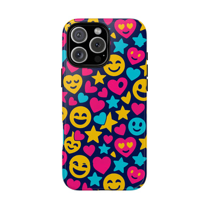 Vibrant Emoji Protective Phone Case with 3D Wrap Design for Fun Style and Robust Protection Compatible with iPhone 13, 14, 15 & 16 – All Models Including Pro, Pro Max & Plus
