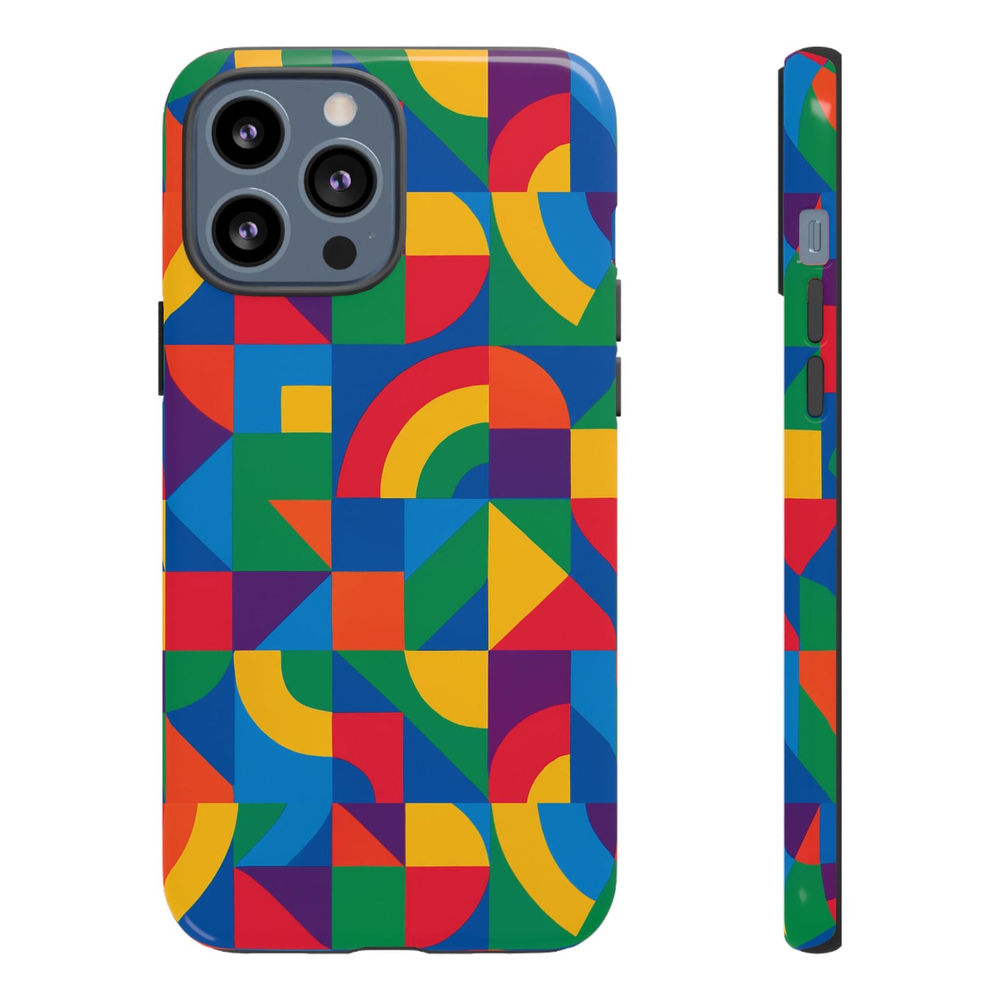 vibrant 3d geometric phone case with bold design stylish protection accessory compatible with iphone 13, 14, 15 & 16 – all models including pro, pro max & plus