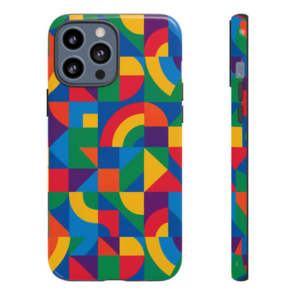 Vibrant 3D Geometric Phone Case with Bold Design Stylish Protection Accessory Compatible with iPhone 13, 14, 15 & 16 – all models including Pro, Pro Max & Plus