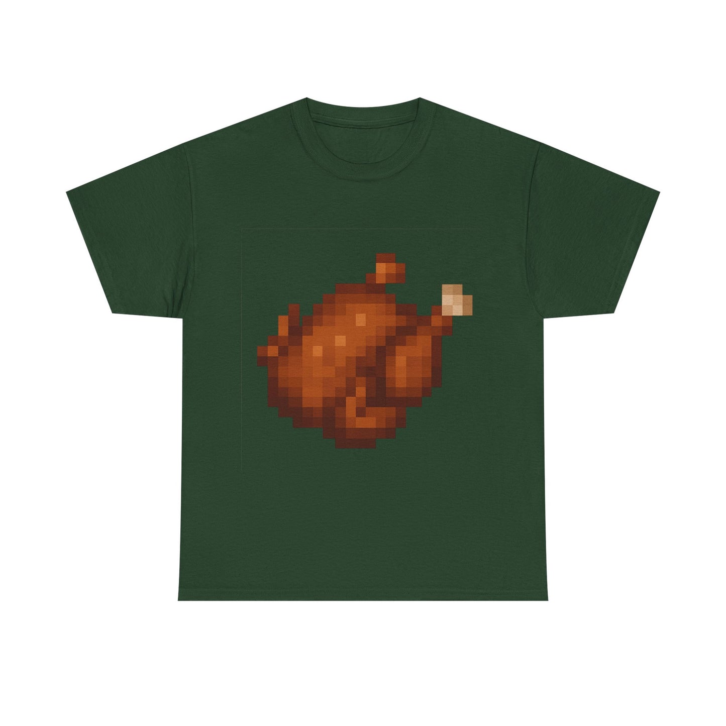 funny pixel turkey unisex heavy cotton tee for gamers - perfect thanksgiving shirt, casual wear, comfortable cotton tee, fun gamer apparel, holiday graphic tee