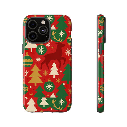 Vibrant Red Christmas Phone Case with Festive 3D Design for Stylish Protection Compatible with iPhone 13, 14, 15 & 16 – all models including Pro, Pro Max & Plus