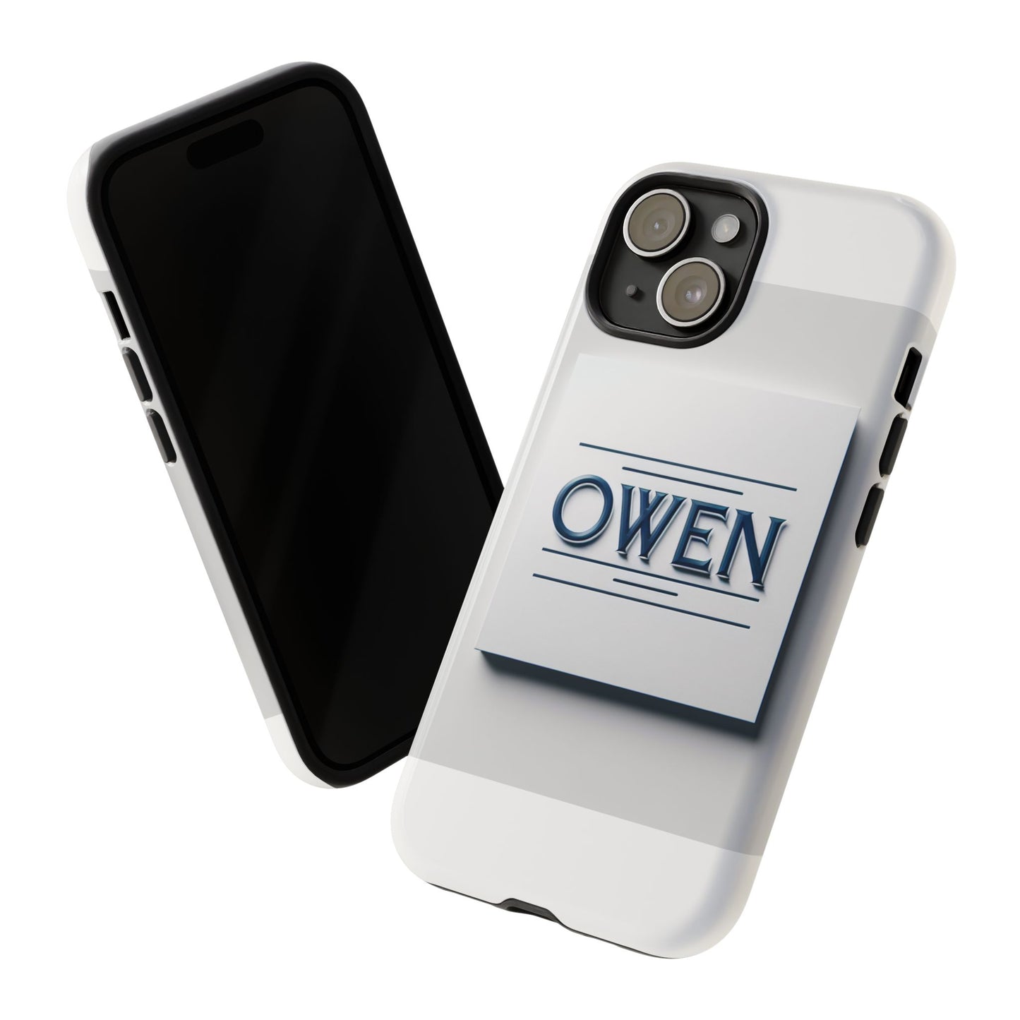 personalised 3d wrap protective phone case in elegant white and blue design for stylish protection compatible with iphone 13, 14, 15 & 16 – all models including pro, pro max & plus