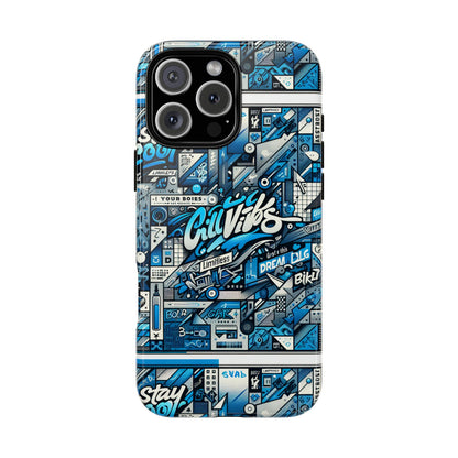 Vibrant 3D Wrap Protective Phone Case in Retro Blue Aesthetic for Stylish Protection Compatible with iPhone 13, 14, 15 & 16 – All Models Including Pro, Pro Max & Plus