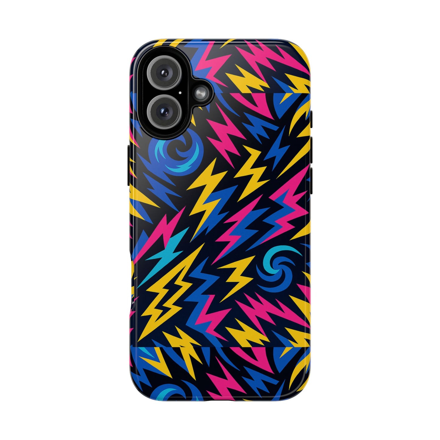 vibrant lightning bolt protective phone case with 3d wrap design for trendy aesthetic accessories compatible with iphone 13, 14, 15 & 16 – all models including pro, pro max & plus